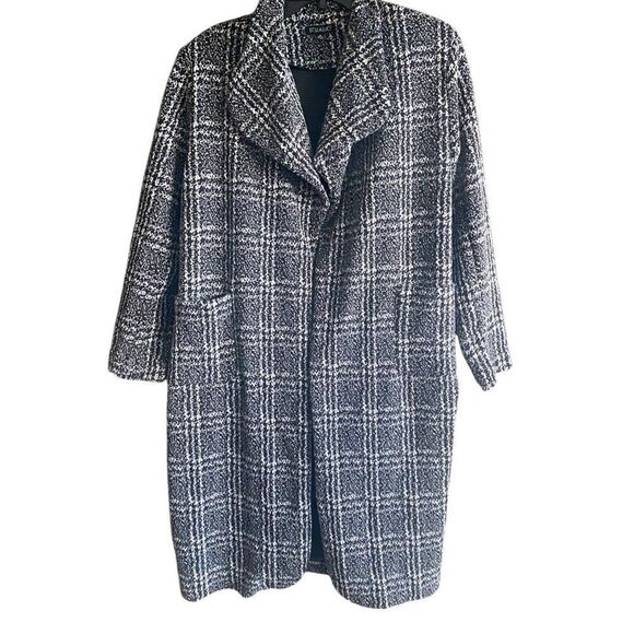 Stella Luce Black/White Plaid Cardigan/Jacket. EUC! Size Medium. - Picture 1 of 9